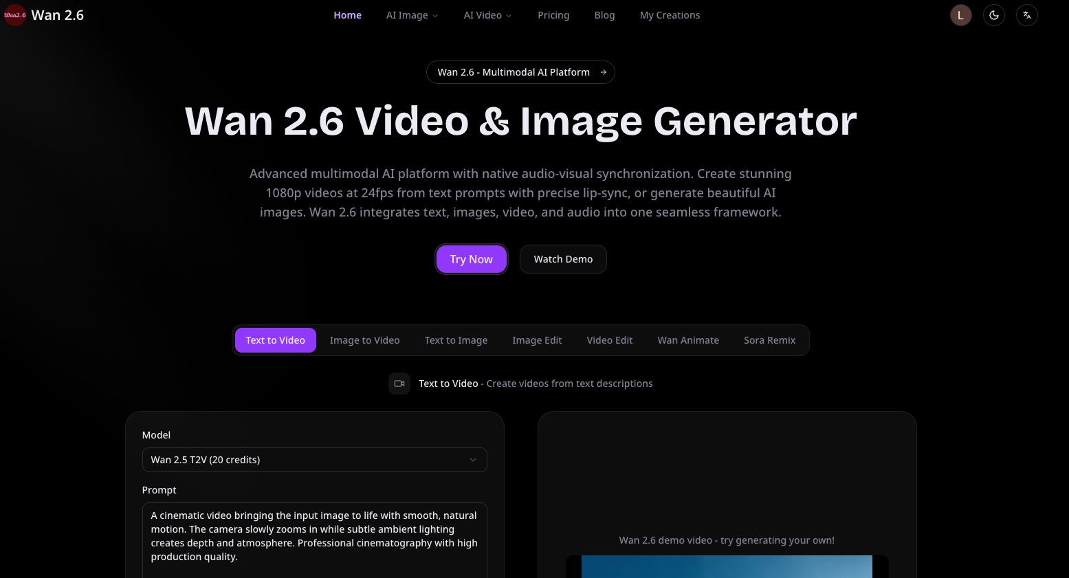 Wan 2.6 Video Generator logo